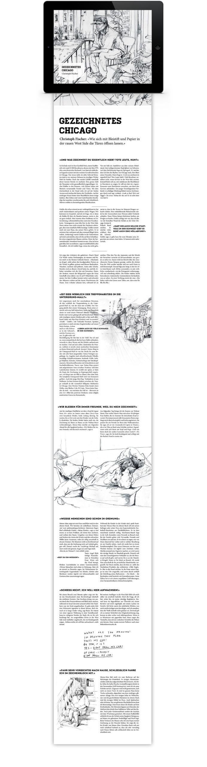 Layout interaktives iPad Magazin Reportage Chicago Layout interaktives iPad Magazin Reportage Chicago | Grafik Design Freelancer Berlin